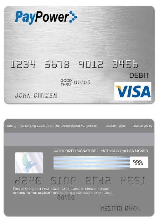 Laos PayPower bank visa debit card
